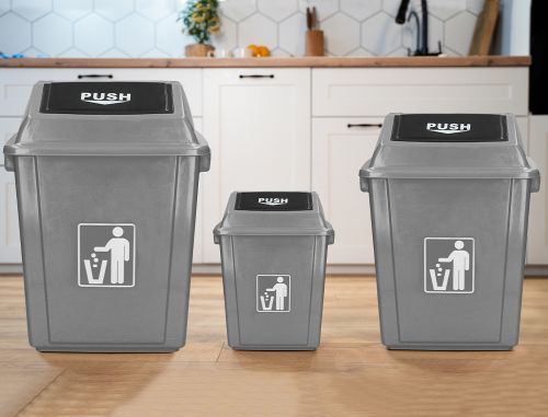 Contentor de lixo industrial q-connect com tampa de empurrar 40 l 410x280x610 mm , Q-connect , 75174 , 5705831167476